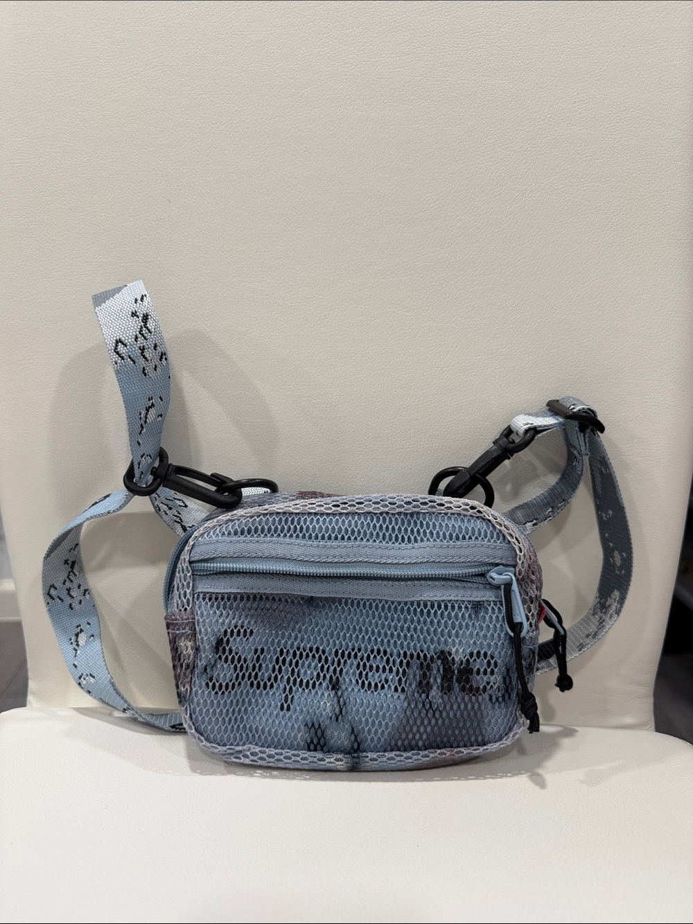 Supreme Small Crossbody Shoulder Bag Light Blue Mesh SS2020